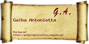 Galba Antonietta névjegykártya